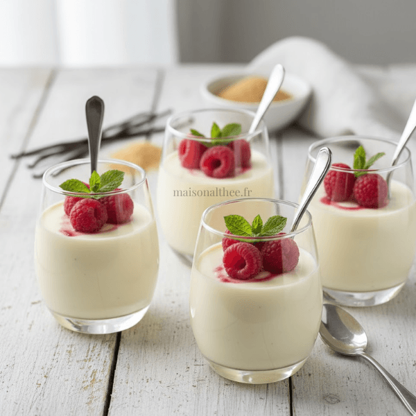 Panna cotta à la vanille maison en verrines, dessert facile à préparer à l’avance