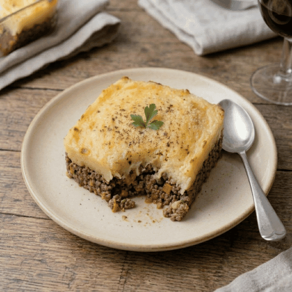 Hachis parmentier de mamie gratiné avec purée dorée au four