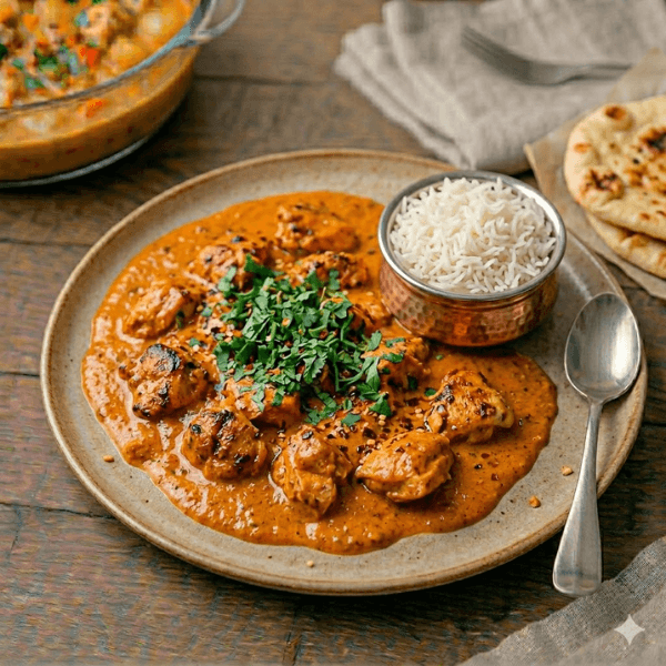 Poulet tikka masala facile avec sauce crémeuse aux épices et riz basmati