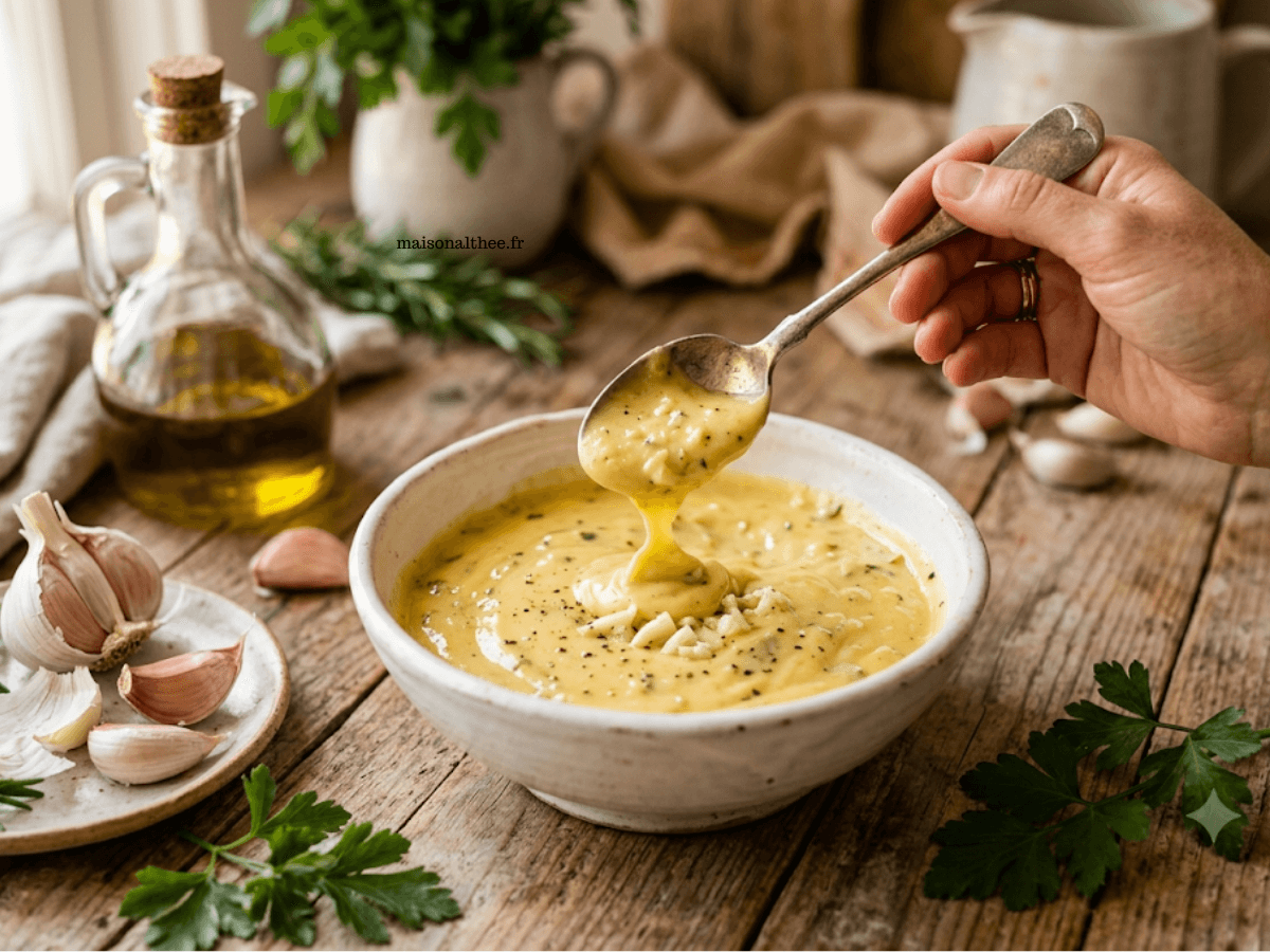 Aioli maison facile infaillible sauce provençale crémeuse