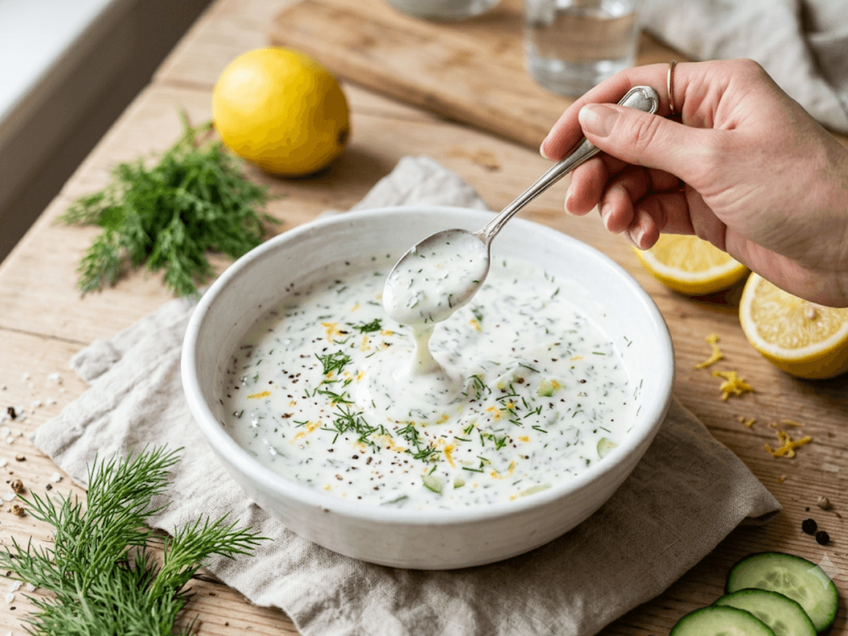 Sauce yaourt anéth légère équilibrée fraîche maison