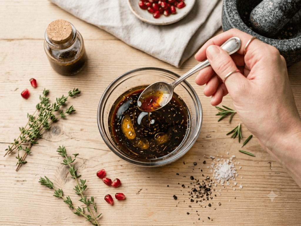 Vinaigrette balsamique miel légère fruitée maison gourmande