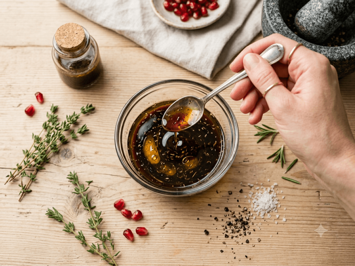 Vinaigrette balsamique miel légère fruitée maison gourmande