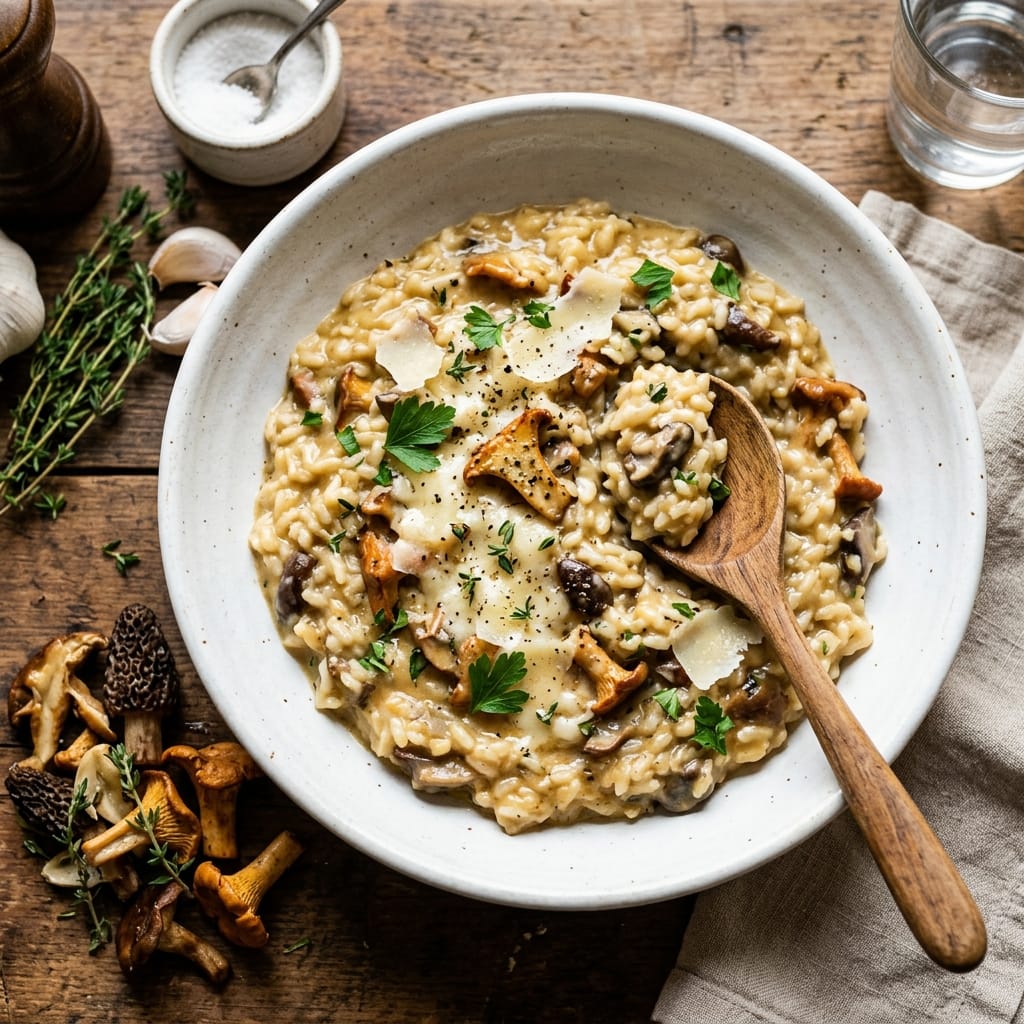 Risotto champignons gourmand crémeux automne réconfortant